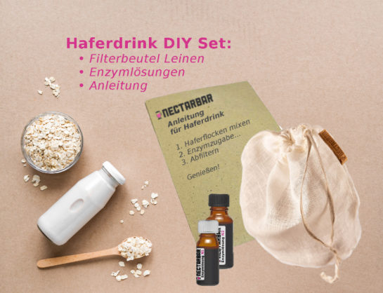 Set Anleitung Hafermilch, Enzyme und Filterbeutel