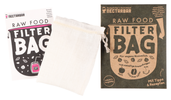 Raw Food Filter Bag aus Leinen mit Anleitung