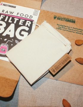 Nussmilchbeutel Handgefertigt in Deutschland aus Baumwolle mit Anleitung