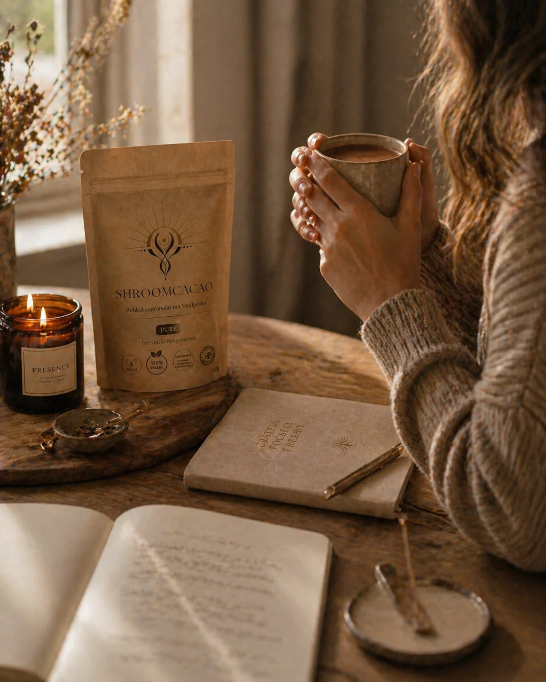 Shroomcacao PURE als warmer Kakao für einen bewussten Moment